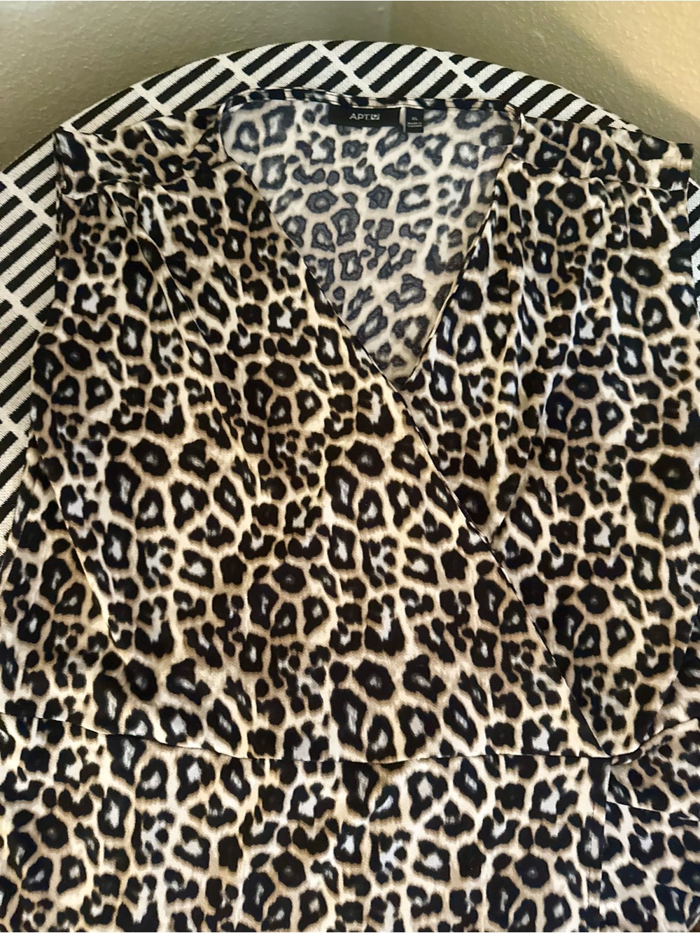 Apt. 9 Black and Tan Leopard Print Dress